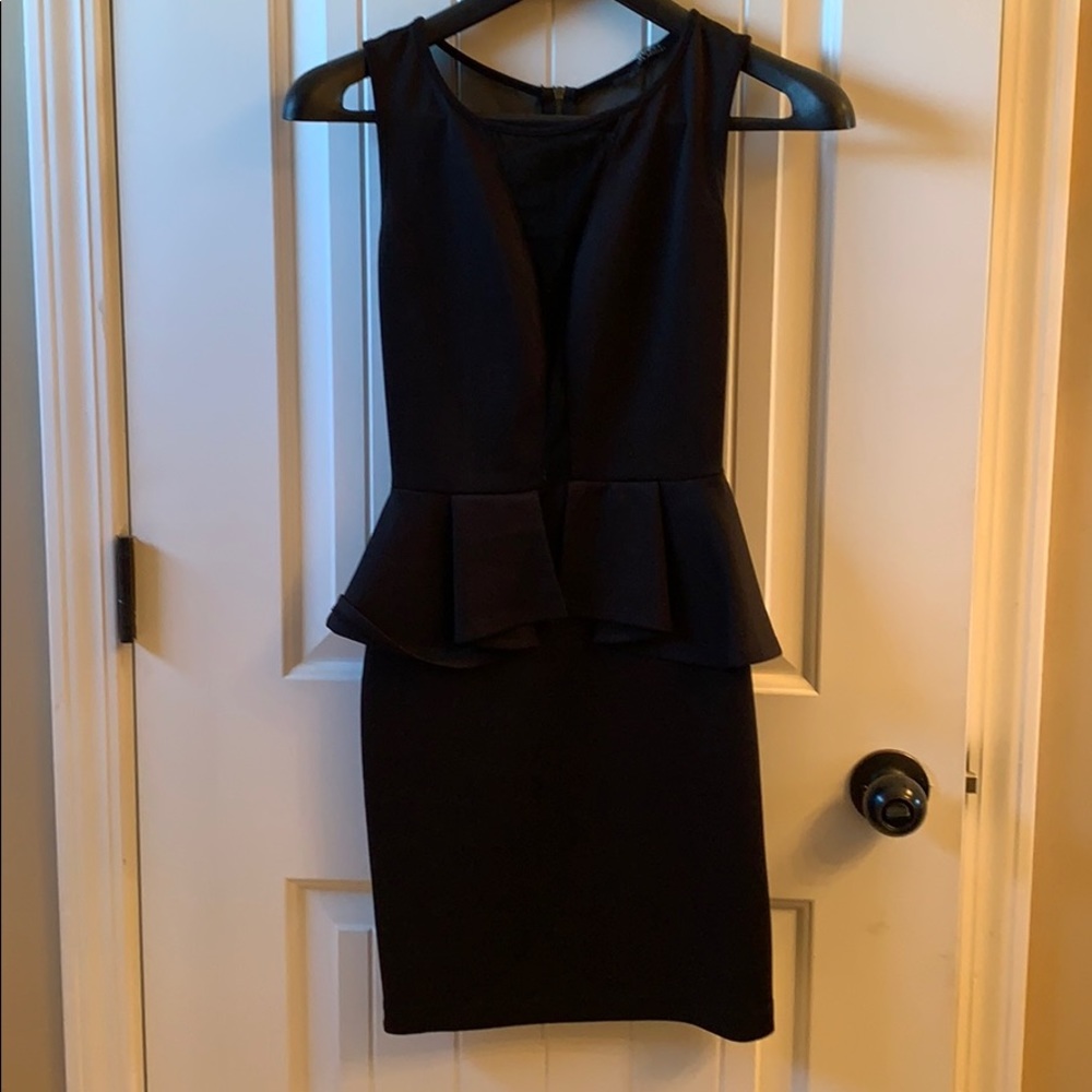 Black dress with mesh backing